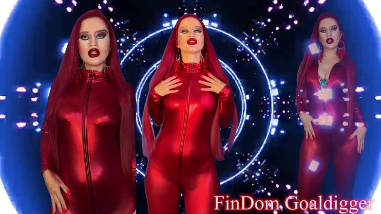 FinDom Goaldigger: Shiny bodysuit transformation