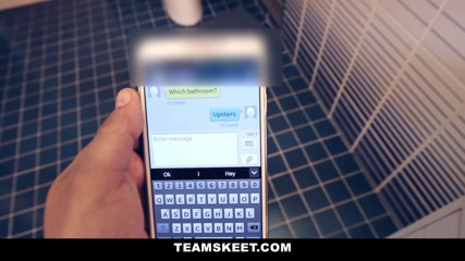 Team Skeet: Horny teen Brooklyn Rose bangs stranger in bathroom