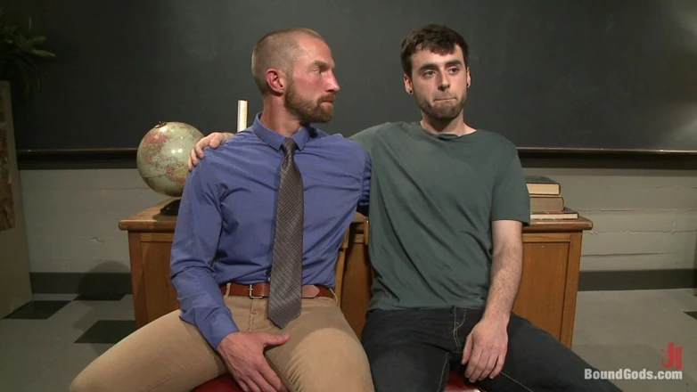 Bound gods: Horny professor beats, electrocutes, and fucks one of his students