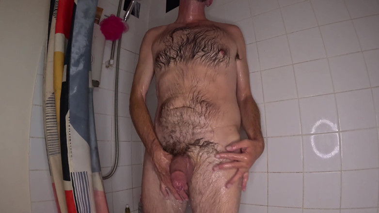 Rockardglans: Sexy consolador en la ducha de cerca jugando con ombligo -...