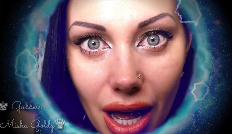 Goddess Misha Goldy: You need eye contact with me when you stroking and...