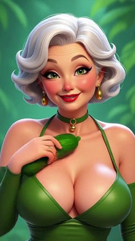 Animación de la abuela con pepino