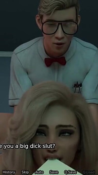 Blonde populaire slet cuckt mijn stiefmoeder - sexbot gameplay