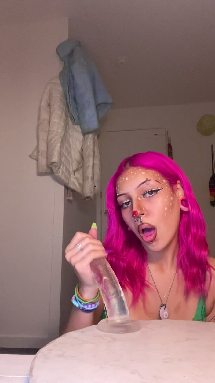 Nali Marie: Slutty Reindeer Sucks a Dildo Slobbering Sloppy Drool Roleplay