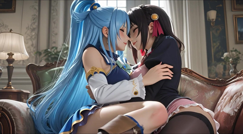 Iani media: Sfw Aqua dan Yunyun dari Konosuba Persembahan Lembut menyentuh dan...
