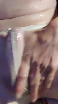 Watching Porn While Jerking off with Lots of Lube Wearing White Pantyhose