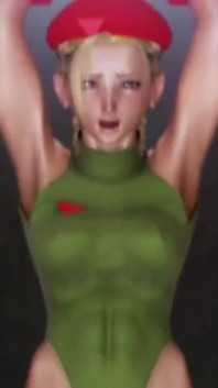 Cammy di street fighter su una palla yoga