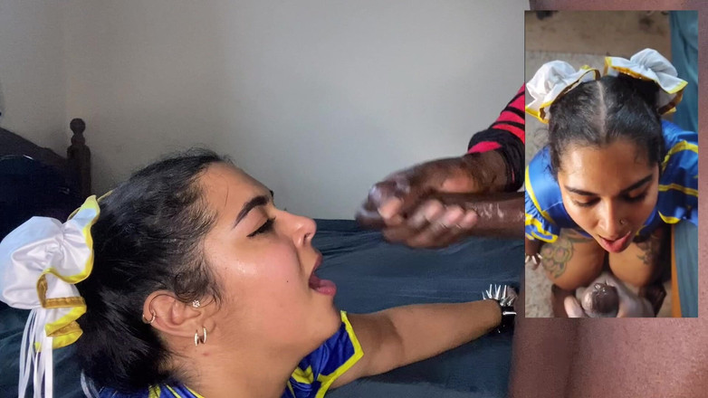 Zozonicoco: BBW Chun Li pieprzy BBC Ermac i dostaje spust twarzy