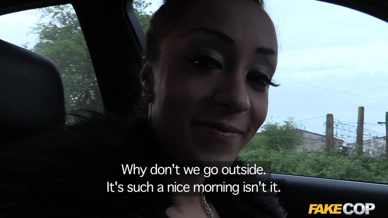 Fake Cop: Start of Watch: Long Legged Ebony Babe's Cop Fantasy