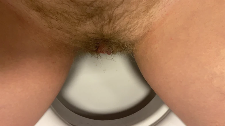 Hairy couple: Hairy Pussy Pee and Accidentally Fart, Very Close up View