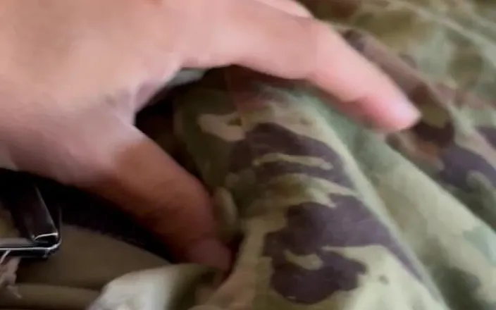 Gay Soldier Stuff: Just an Army Soldier Rubbing His Cock Through His Ocps...
