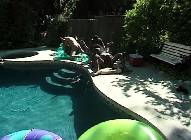Real Swingers: Hot ebony babes are getting fucked by the pool