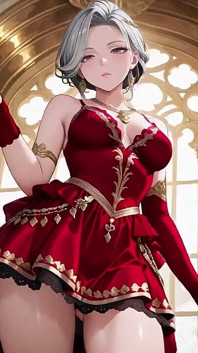 Silver Queen on the Golden Throne! Red Silk, Lazy Gaze, and a Teasing Glance That Melts You