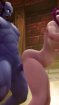योगिनी के साथ नीला आदमी । Warcraft Porn Parody
