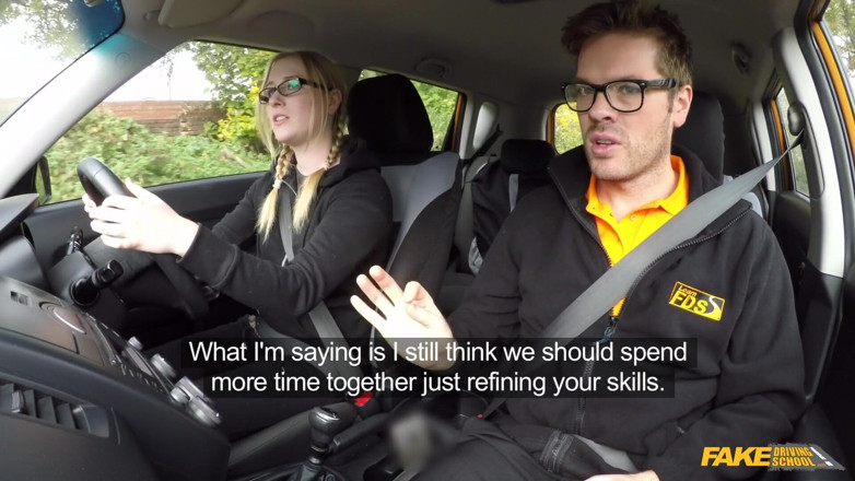 Fake Driving School: Fake Driving School - Naughty Student Satine Spark Blows Instructor for...