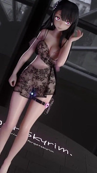 [mmd] Número de teléfono Anillo Cadena de pecho Plug anal Lencería erótica Tacones transparentes