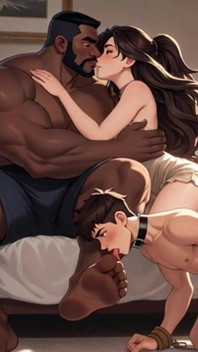 Chồng cuckold liếm chân bò đực - vợ xem sự sỉ nhục