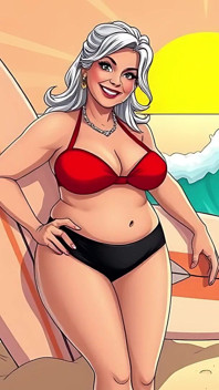 Dessin animé en bikini matures (non nu)