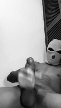 Masked BBC with Glasses and Balaclava Stroking Thick Uncut Black Cock Until Juicy Massive Cumshot Black20one