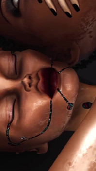 Geheimnisse der area 51. 3D schwanzgirl androiden spielt mit einem sexy ebenholz im labor