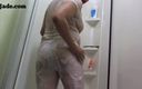 JasmineJade: Custom Taking a Shower with White Tights and a White...