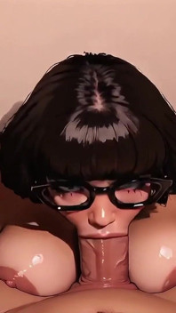 Velma Dinkley blowjob selamba sudut pandangan pertama