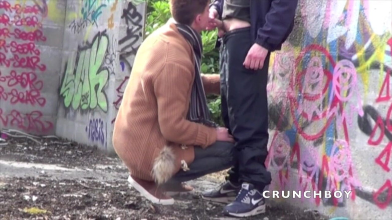 Raw French Bad boys: Feminine twink fucked by young straight boy outdoor