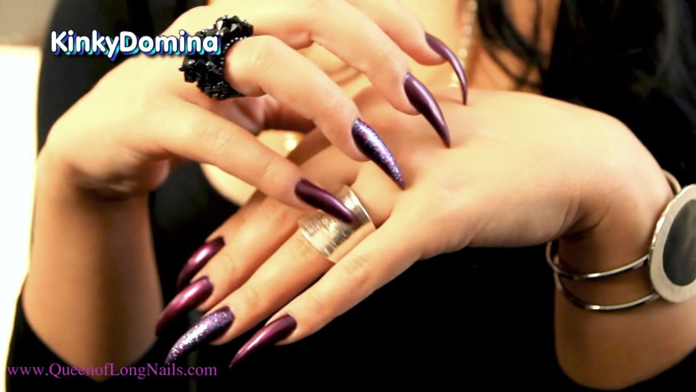 KinkyDomina: Sharp purple nails adoration JOI