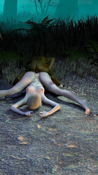 Goblins neuken om de beurt een sletterige elf in het bos