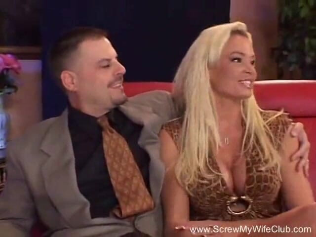 Screw My Wife Club: Blonde babe with perfect body is getting fucked by stranger's...