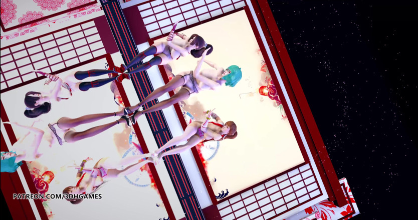 3D-Hentai Games: Gigareolevo - adicción a bailar desnuda Mai Shiranui Tamaki Kasumi Doa