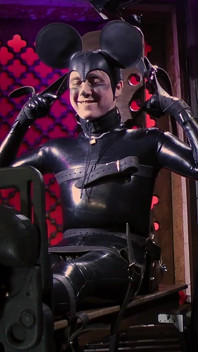 Rikki as Mickey Mouse Latex Suit, Foot Tickling Machine & Unique Tools Experiment