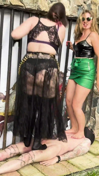 Outside Trampling with Two Dommes