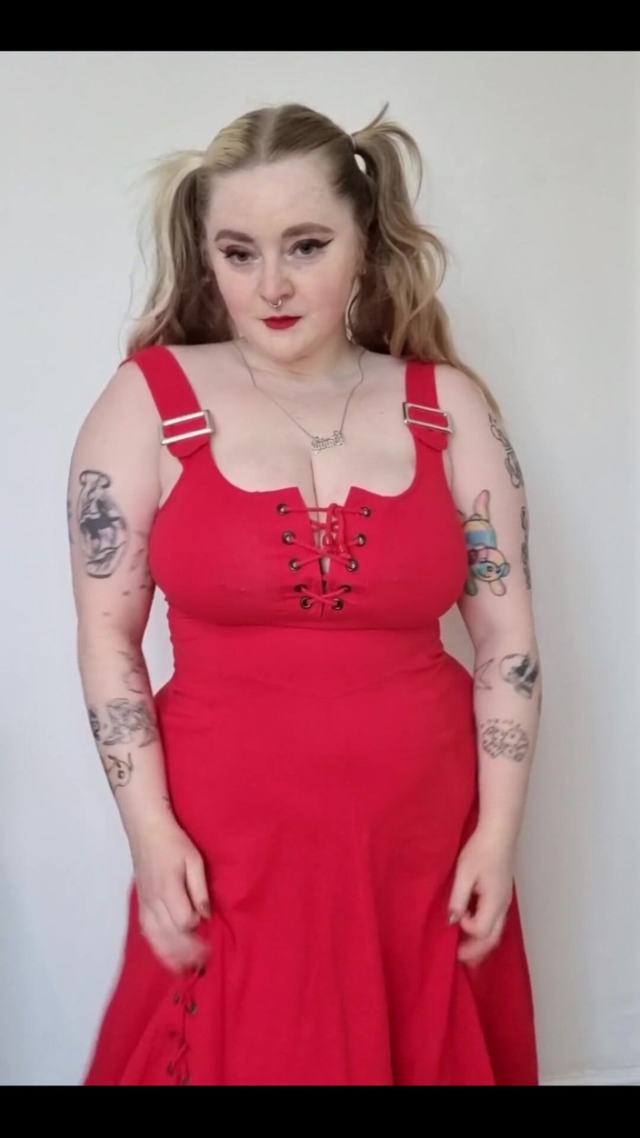 Bunny Royle: Red Dress Stripping