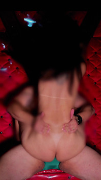 Perfect Reverse Cowgirl with a Tanned and Hairy Pussy Stepsister!