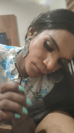 Indian Sissy Crossdresser Sucking Boyfriends Hard Cock