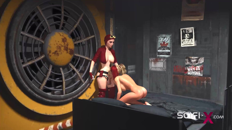 SciFi-X transgender: Cyberpunk dreams. 3d dickgirl fucks a sexy horny girl in the...