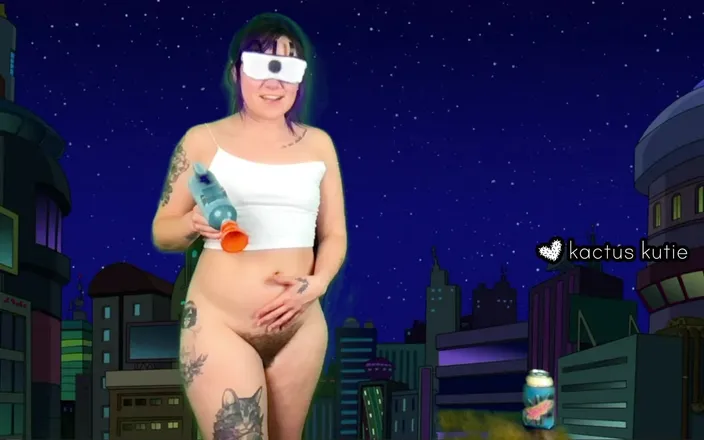 Kactus kutie: Leela Pisses and Cums Live