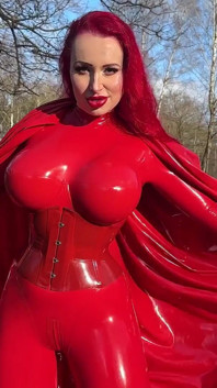 Superhéroes de látex señorita fetiche