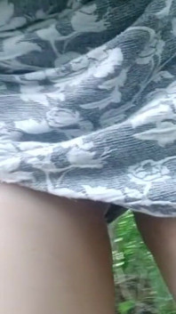 Masturbation in city park pussy and anal