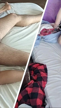 Szalony seks w sypialni z gorącą parą amatorów.