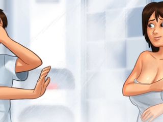 Lana Game plays: Summertime Saga - He Masturbates to His Landlady and Got Caught -...