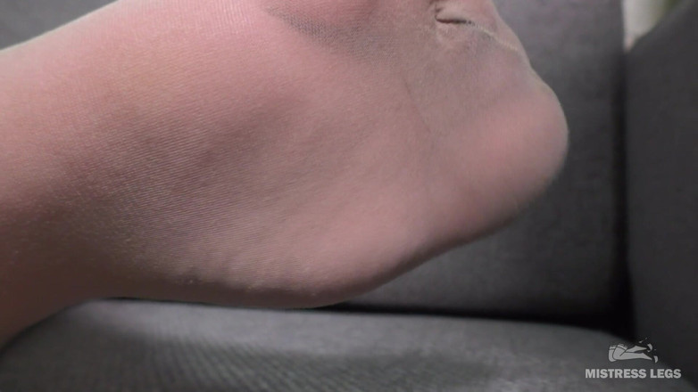 Mistress Legs: Sexy soles closeups in sheer nude pantyhose