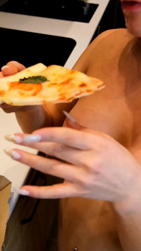 Pizza Dinner with Cum Sause in My Mouth
