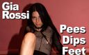 Picticon bondage and fetish: Gia Rossi hace pis y moja el pie