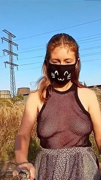 Walking in front of the factory and candle my pussy