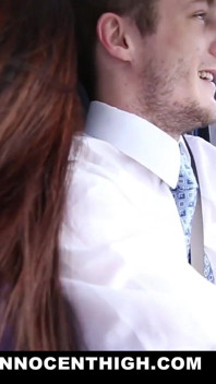 Horny babe Ava Taylor seducing her teacher on the way home
