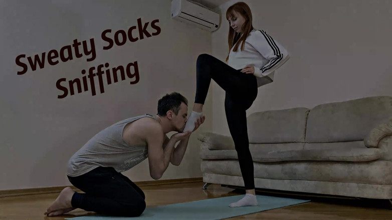 Petite Princesses Femdom: Bratty girl makes a slave sniff her sweaty socks and...