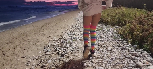 TheloveStory: Hot squirting with a beautiful view from the balcony in...