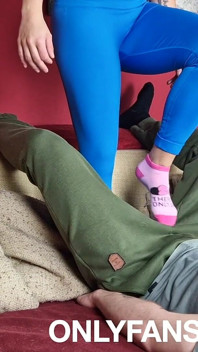 Ballbusting and Cock Trampling in Cute Socks and Leggings, Femdom Jozi Trample